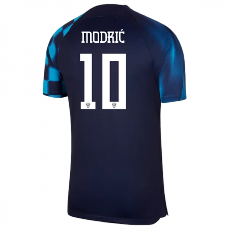 Billiga Fotbollströjor Kroatien Modrić 10 Borta tröja WM 2022 Kortärmad